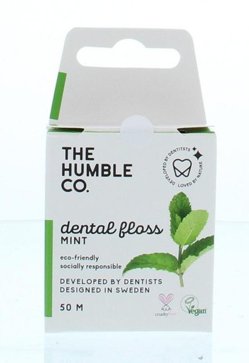 The Humble Co Dental floss fresh mint 50 meter (1 Stuks)
