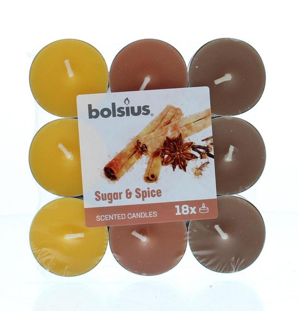 Bolsius Geurtheelicht multi colour brick 18 sugar & spice (18 Stuks)