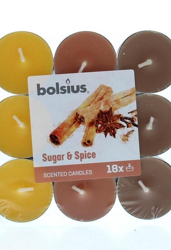 Bolsius Geurtheelicht multi colour brick 18 sugar & spice (18 Stuks)
