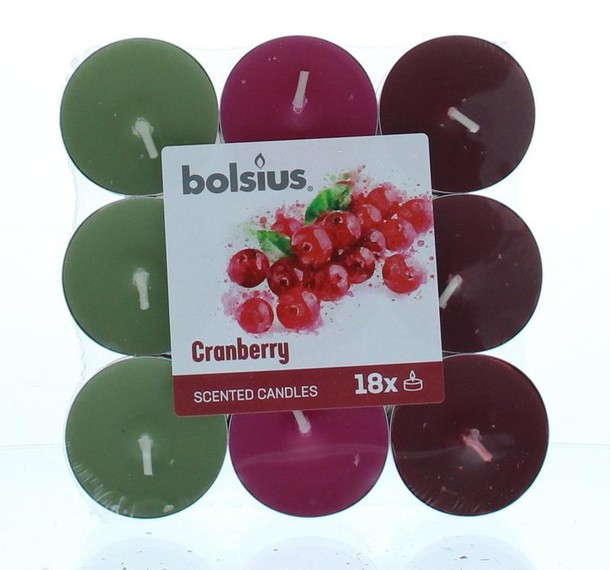 Bolsius Geurtheelicht multi colour brick 18 cranberry (18 Stuks)