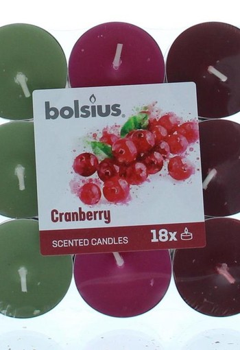 Bolsius Geurtheelicht multi colour brick 18 cranberry (18 Stuks)