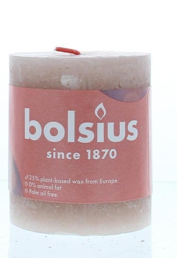 Bolsius Rustiekkaars shine 80/68 misty pink (1 Stuks)