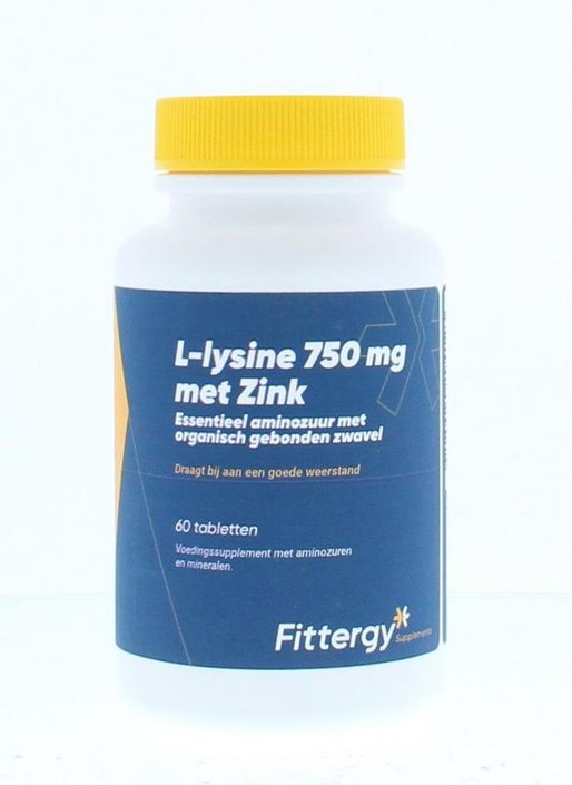 Fittergy L-Lysine 750mg met zink (60 Tabletten)