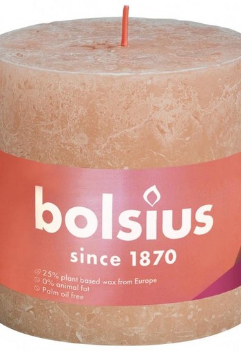 Bolsius Rustiekkaars shine 100/100 misty pink (1 Stuks)