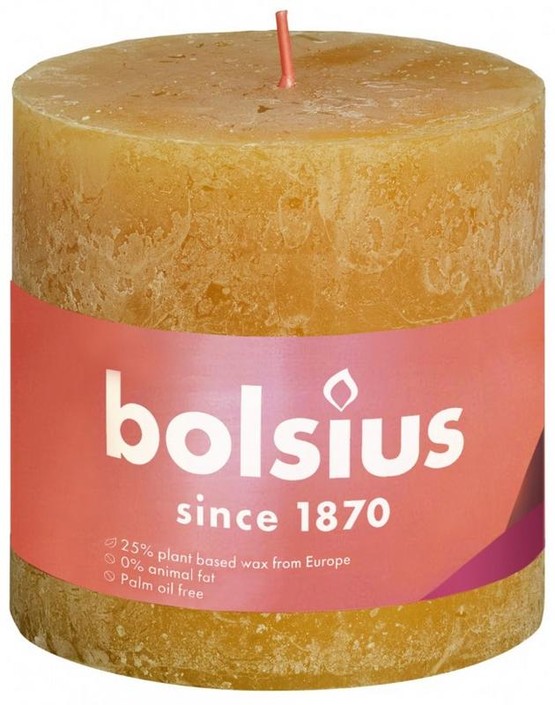 Bolsius Rustiekkaars shine 100/100 honeycomb yellow (1 Stuks)
