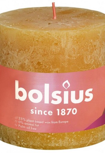 Bolsius Rustiekkaars shine 100/100 honeycomb yellow (1 Stuks)