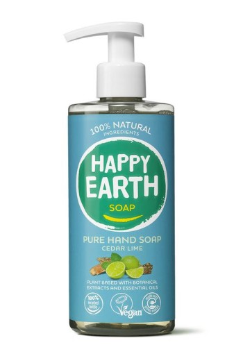 Happy Earth Pure hand soap cedar lime (300 Milliliter)