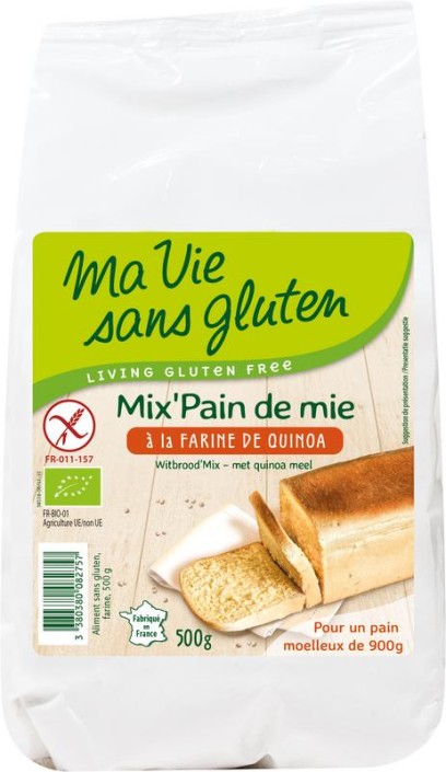 Ma Vie Sans Wit broodmix met quinomeel bio glutenvrij (500 Gram)