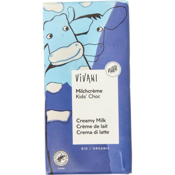 Vivani Chocolade melk kinderchocolade bio (100 Gram)
