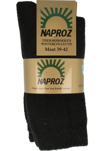 Naproz Thermo sokken zwart maat 39-42 (3 Paar)
