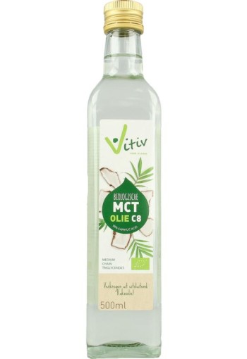 Vitiv MCT olie C8 coconut pure 99% caprylic acid (500 Milliliter)