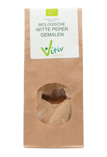 Vitiv Peper gemalen wit bio (250 Gram)
