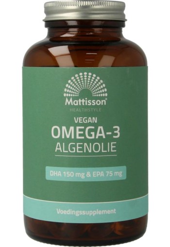 Mattisson Vegan omega 3 algenolie DHA 150mg EPA 75mg (180 Vegetarische capsules)