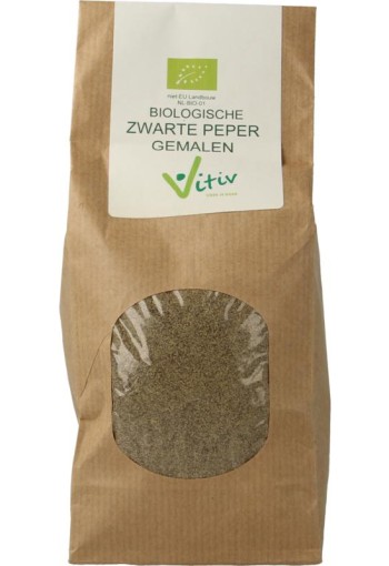 Vitiv Peper gemalen zwart bio (250 Gram)