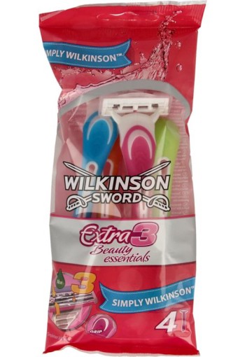 Wilkinson Wegwerpscheerapparaat extra III beauty essentials (4 Stuks)