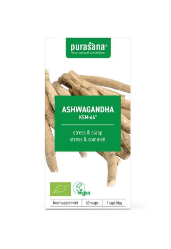 Purasana Ashwagandha KSM-66 vegan bio (60 Vegetarische capsules)