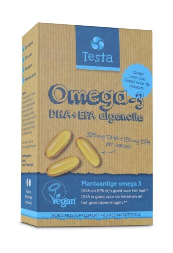 Testa Omega 3 algenolie 325mg DHA + 150mg EPA vegan (60 Vegetarische capsules)