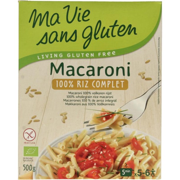 Ma Vie Sans Macaroni van volkoren rijst glutenvrij bio (500 Gram)
