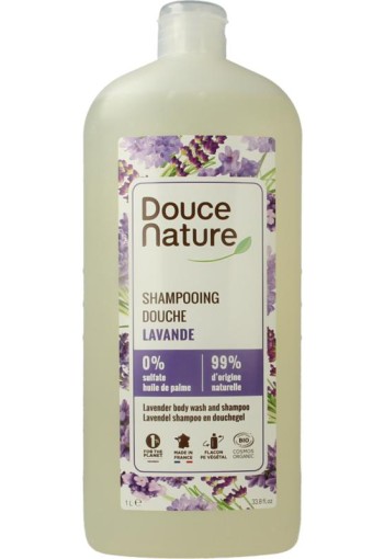 Douce Nature Douchegel & shampoo lavendel bio (1 Liter)