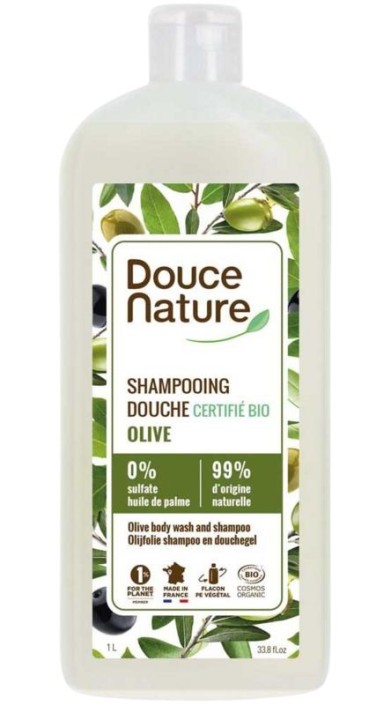 Douce Nature Douchegel & shampoo olijf bio (1 Liter)