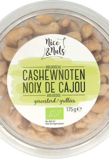 Nice & Nuts Cashewnoten zonder zeezout geroosterd bio (175 Gram)