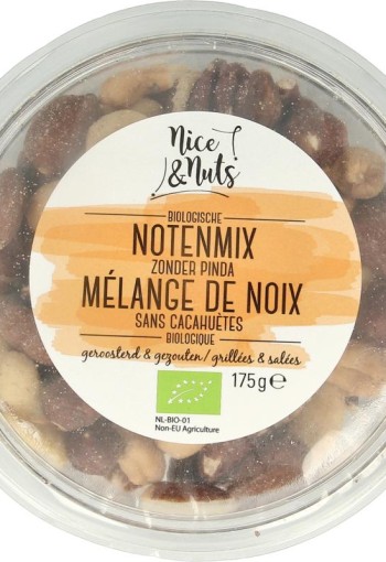 Nice & Nuts Notenmix zonder pinda met zeezout geroosterd bio (175 Gram)