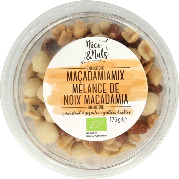 Nice & Nuts Macadamia mix met zeezout geroosterd bio (175 Gram)