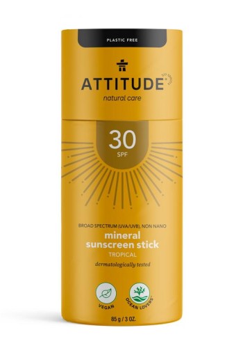 Attitude Sun care zonstick tropical plasticvrij SPF30 (85 Gram)