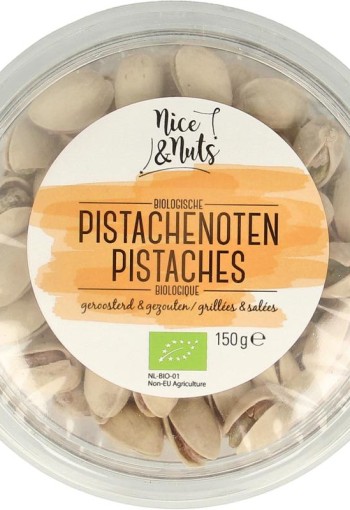 Nice & Nuts Pistache noten in dop gezouten geroosterd bio (150 Gram)