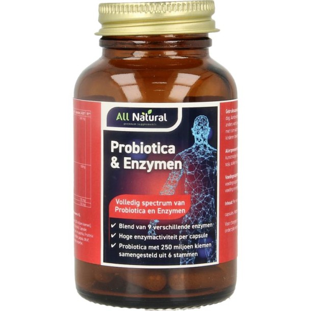 All Natural Probiotica & enzymen (60 Vegetarische capsules)