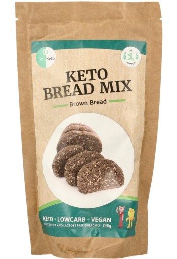 Go-Keto Brood bak mix bruin brood keto koolhydraatarm (245 Gram)