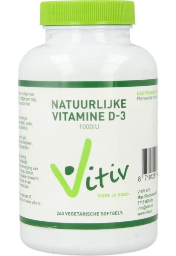 Vitiv Vitamine D3 1000IU 25mcg vega (240 Softgels)
