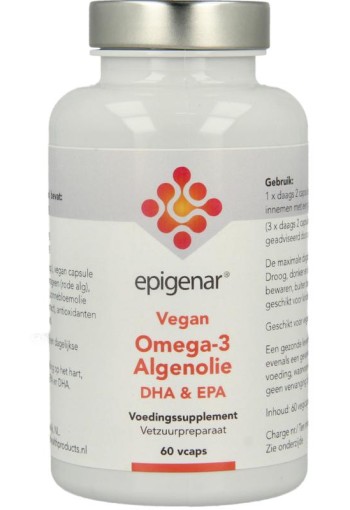 Epigenar Vegan omega-3 algenolie (60 Vegetarische capsules)