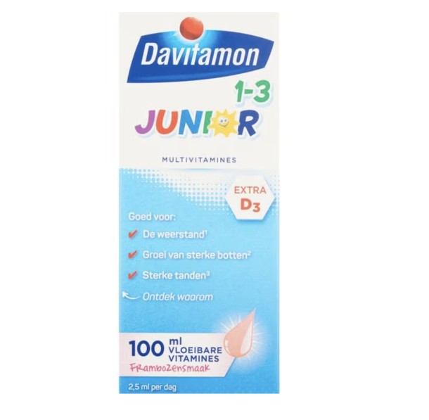 Davitamon Junior 1+ Vloeibare Vitamines Framboos 100ml