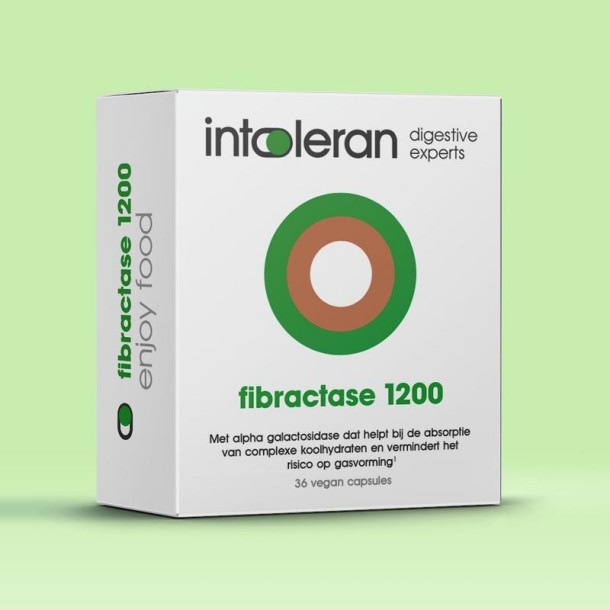 Intoleran Fibractase 1200 (36 Vegetarische capsules)