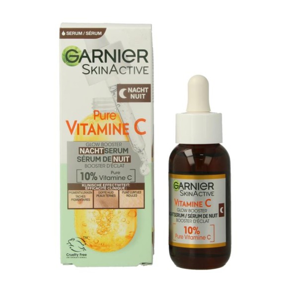 Garnier SkinActive nachtserum vitamine C hyaluronzuur (30 Milliliter)
