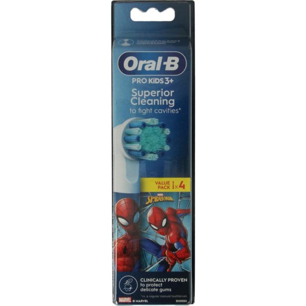 Oral B Opzetborstel kids spiderman (4 Stuks)
