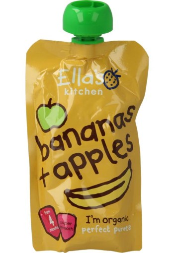 Ella's Kitchen Bananas & apples 4 maand knijpzak bio (120 Gram)