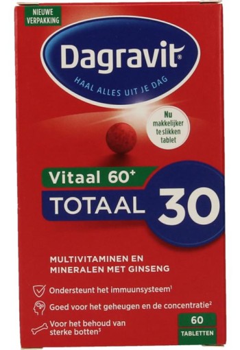 Dagravit Totaal 30 vitaal 60+ 60 Tabletten