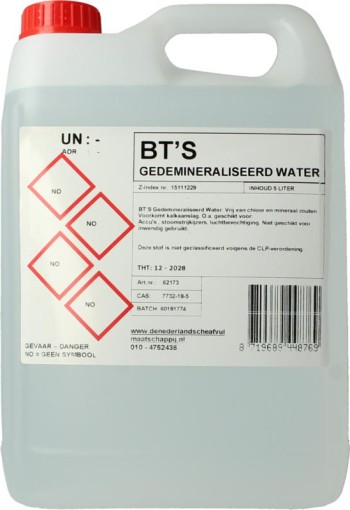 BT's Gedemineraliseerd water (5 Liter)
