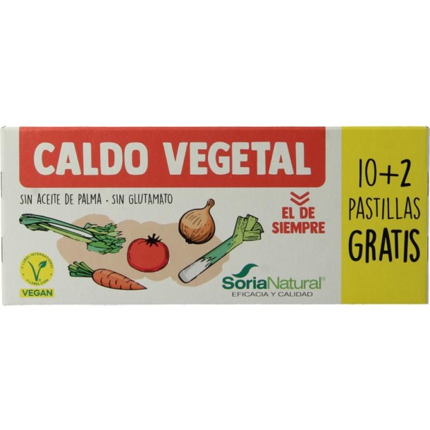 Soria Natural Bouillonblokjes vegan glutenvrij 10 + 2 gratis (12 Stuks)