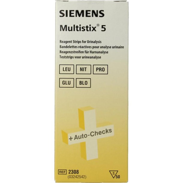 Siemens Multistix 5 teststrips 2308 (50 Stuks)