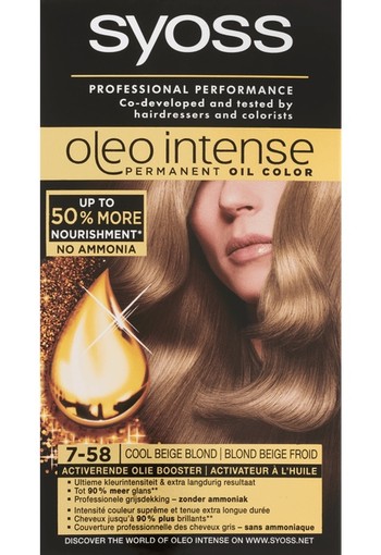Syoss Oleo Intense Permanent Oil Color 7-58 Cool Beige Blond 115 ml