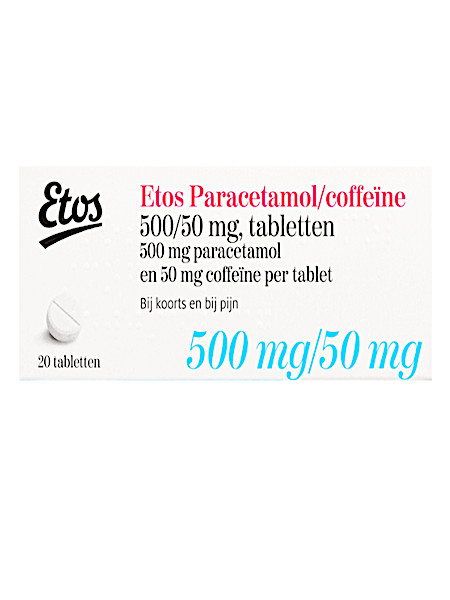 Etos Pa­ra­ce­ta­mol cof­fe­ï­ne 500/50 mg 20 stuks