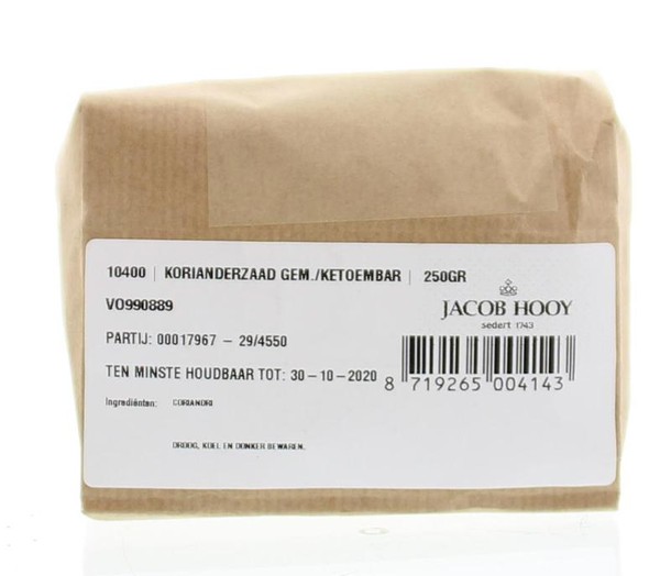 Jacob Hooy Korianderzaad gemalen/ketoembar (250 Gram)