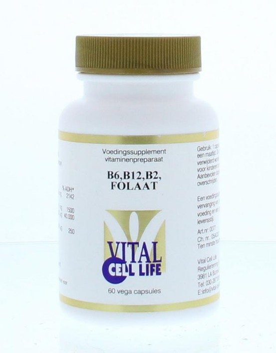 Vital Cell Life Vitamine B6/B12/B2 folaat (60 Capsules)