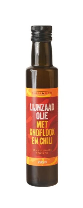 Omega & More Lijnzaadolie garlic chilly (250 Milliliter)