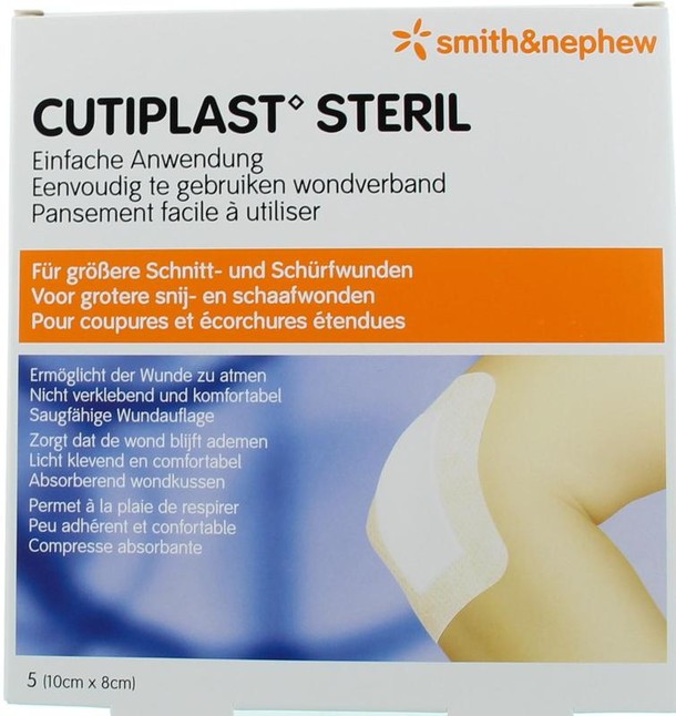 Cutiplast Steril 10 x 8cm (5 Stuks)