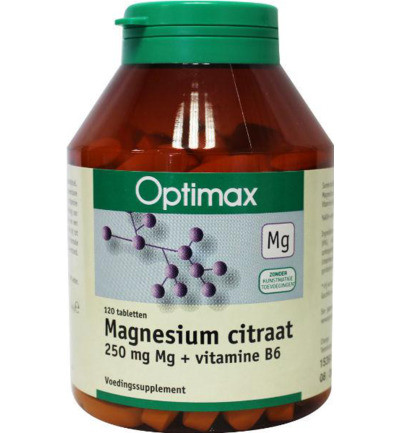 Optimax Magnesium Citraat 250mg + Vit B6 (120tb)