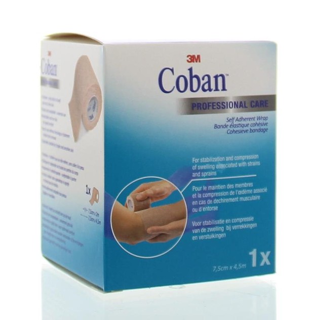 3M Coban zelfklevend zwachtel huidkleur 4.5m x 7.5cm (1 Rol)